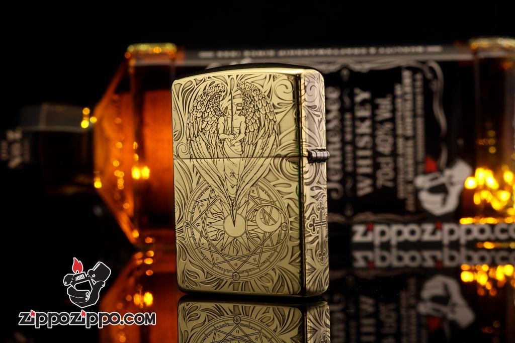 Bật lửa Zippo chính hãng Đồng Bóng khắc thiên thần bản ARMOR