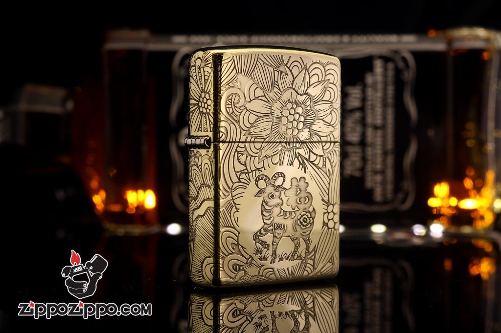 Zippo Chính Hãng Đồng Khắc 12 Con Giáp Tuổi Mùi