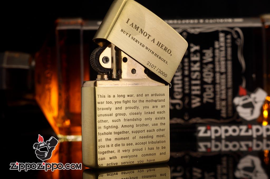 Bật lửa zippo đồng xước Band of Brothers Limited 3000 sang trọng