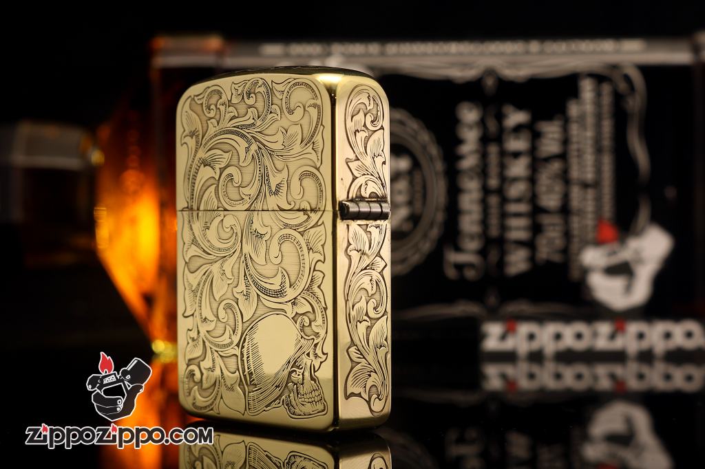 Zippo Chính Hãng Đồng Tái Bản 1941 Khấc Cô Gái Trên Hoa Văn Arabesque