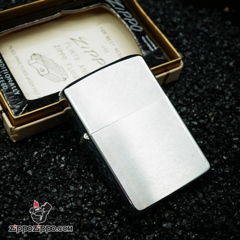 Zippo cổ sản xuất 1978 Chrome bạc vân xước