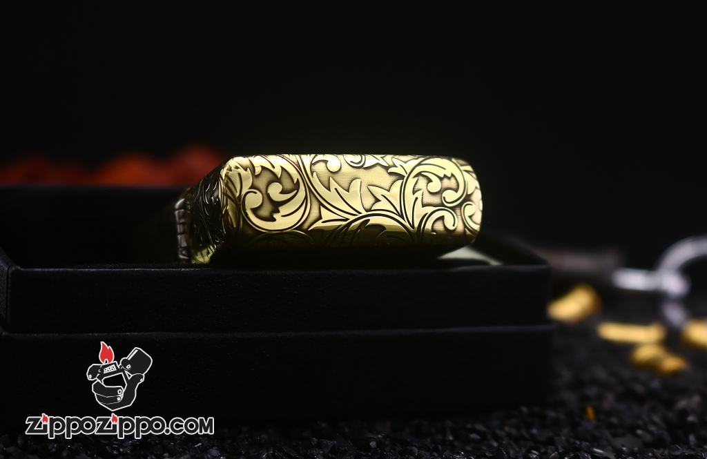 Bật lửa Zippo đồng vỏ dày armor khắc hoa văn Arabesque bản giới hạn