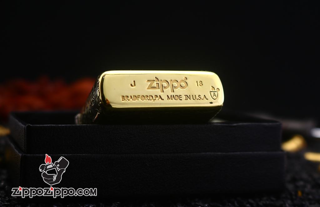 Bật lửa Zippo đồng vỏ dày armor khắc hoa văn Arabesque bản giới hạn