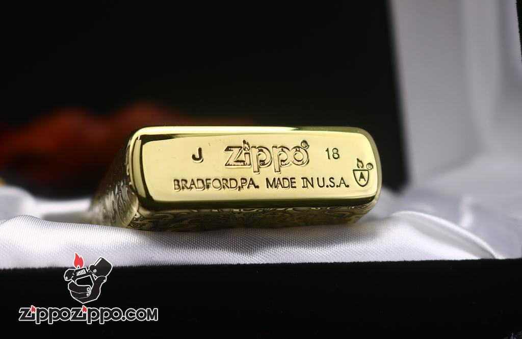 Bật lửa zippo đồng khắc rồng cưỡi mây bản armor