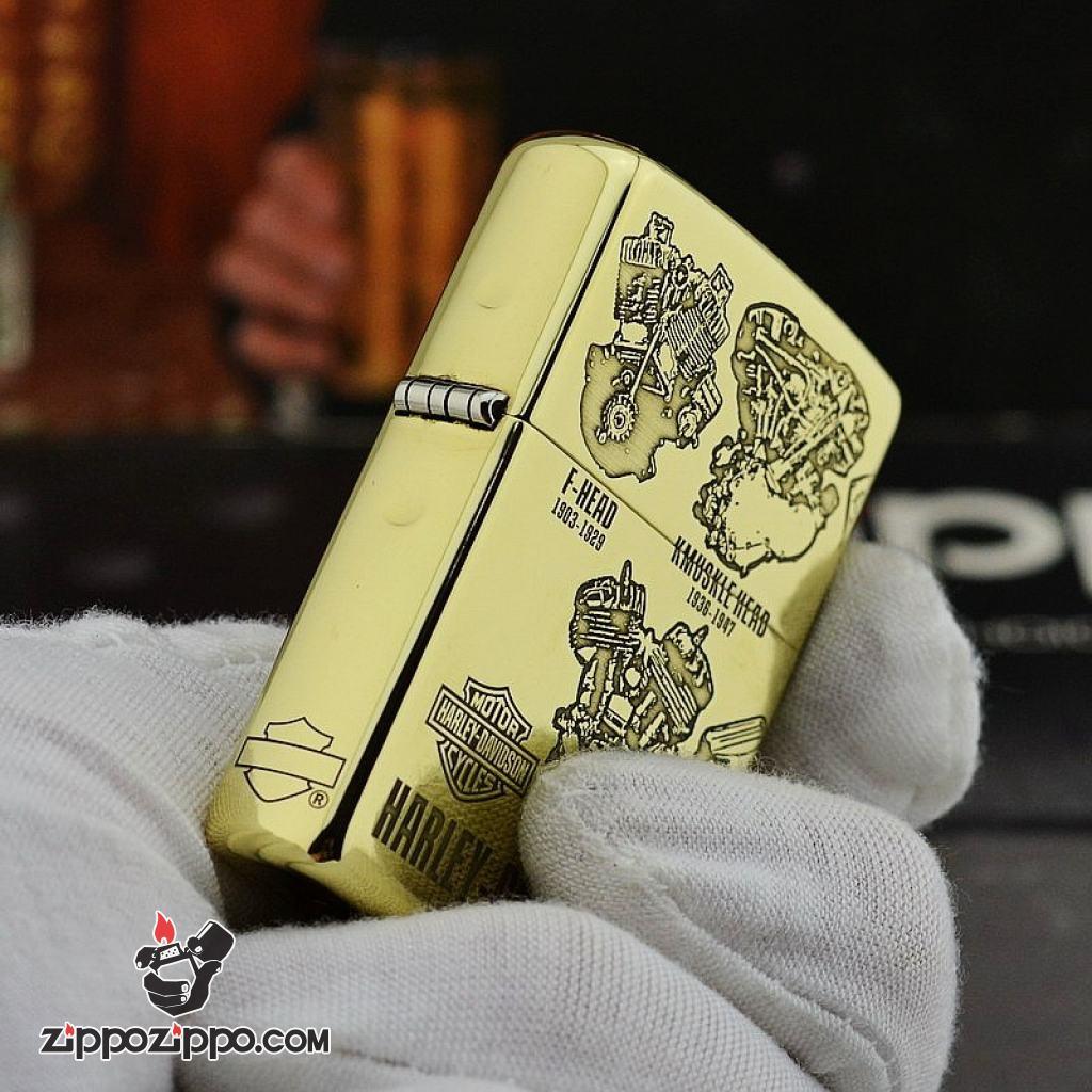 Zippo Chính Hãng đồng khối  Phiên Bản Động Cơ Harley Davidson