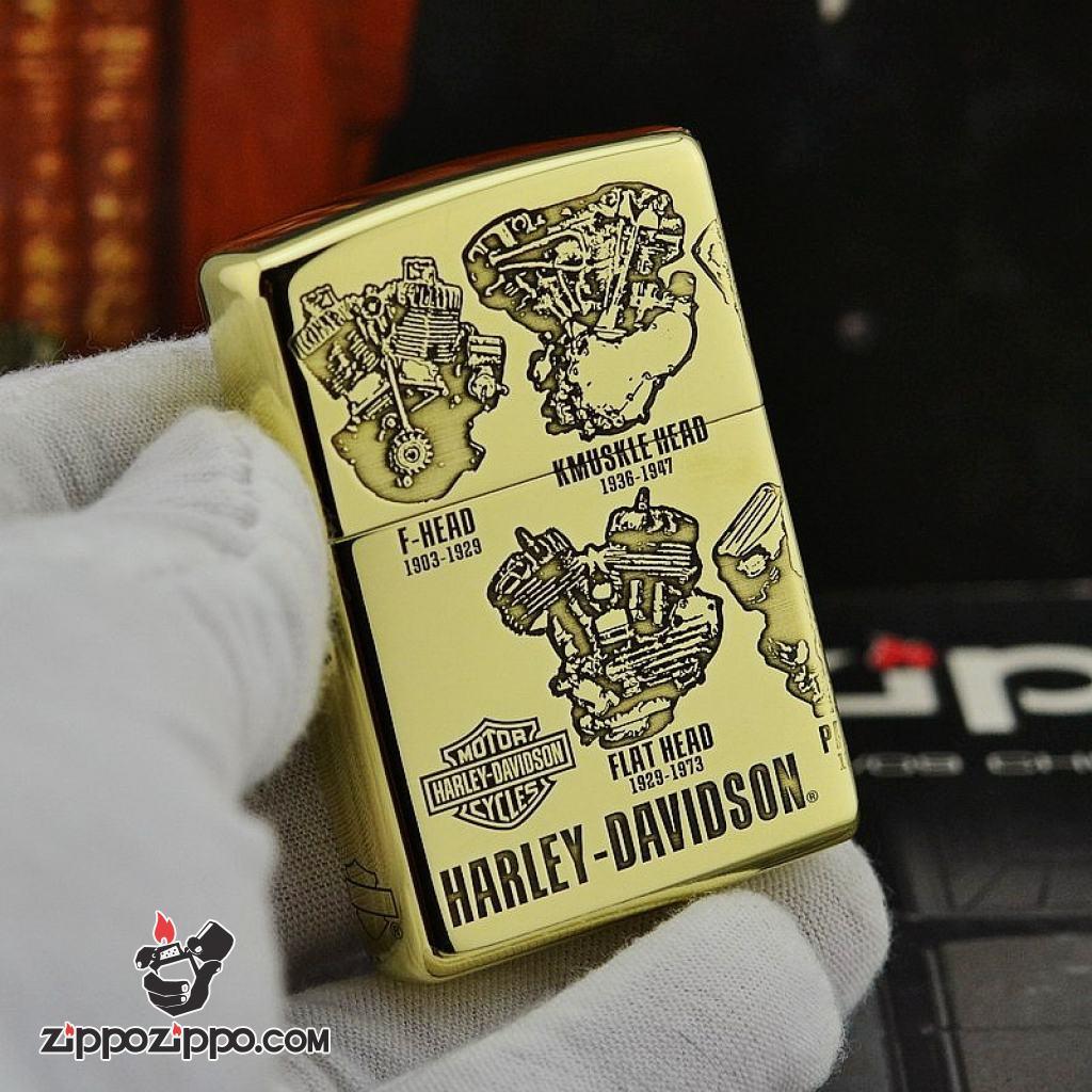 Zippo Chính Hãng đồng khối  Phiên Bản Động Cơ Harley Davidson