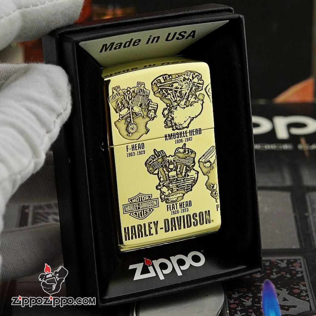 Zippo Chính Hãng đồng khối  Phiên Bản Động Cơ Harley Davidson