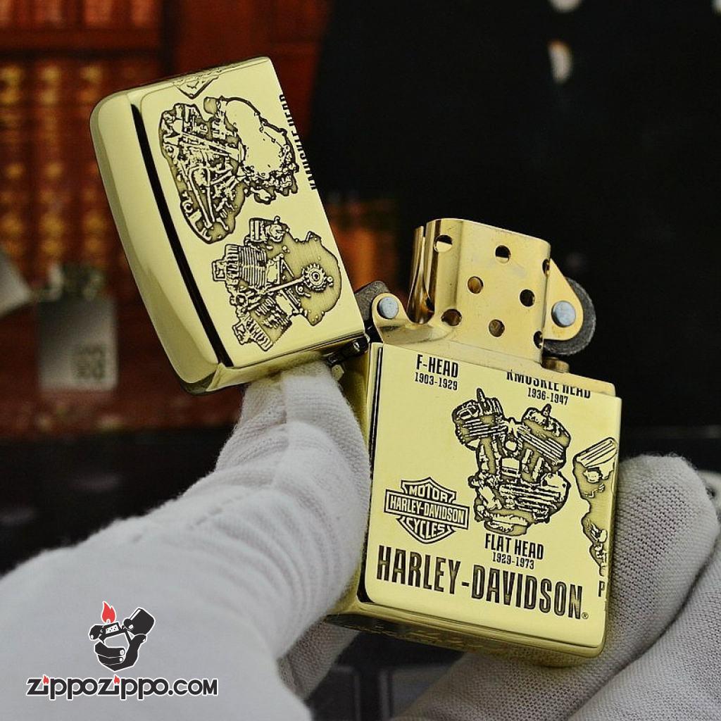 Zippo Chính Hãng đồng khối  Phiên Bản Động Cơ Harley Davidson