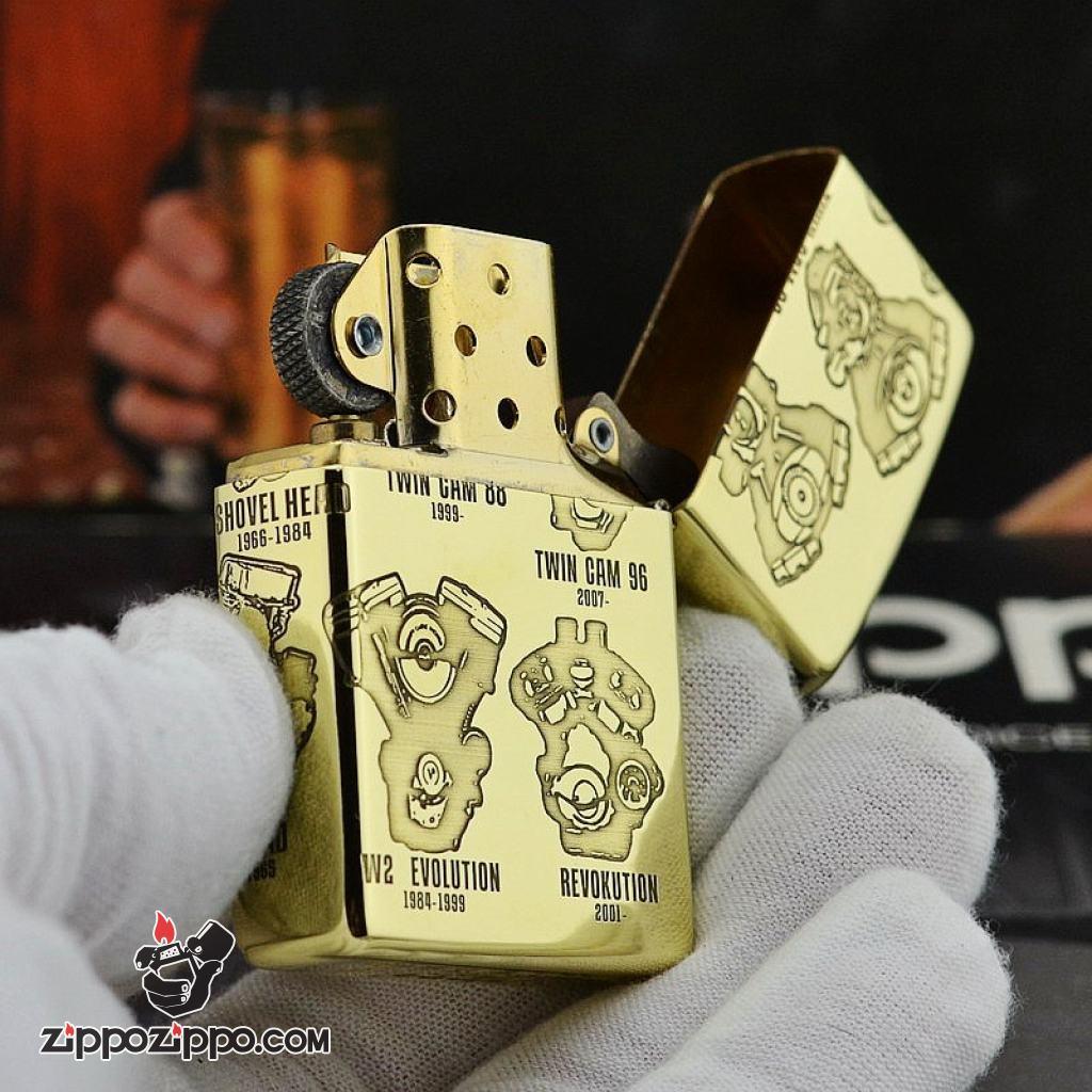 Zippo Chính Hãng đồng khối  Phiên Bản Động Cơ Harley Davidson