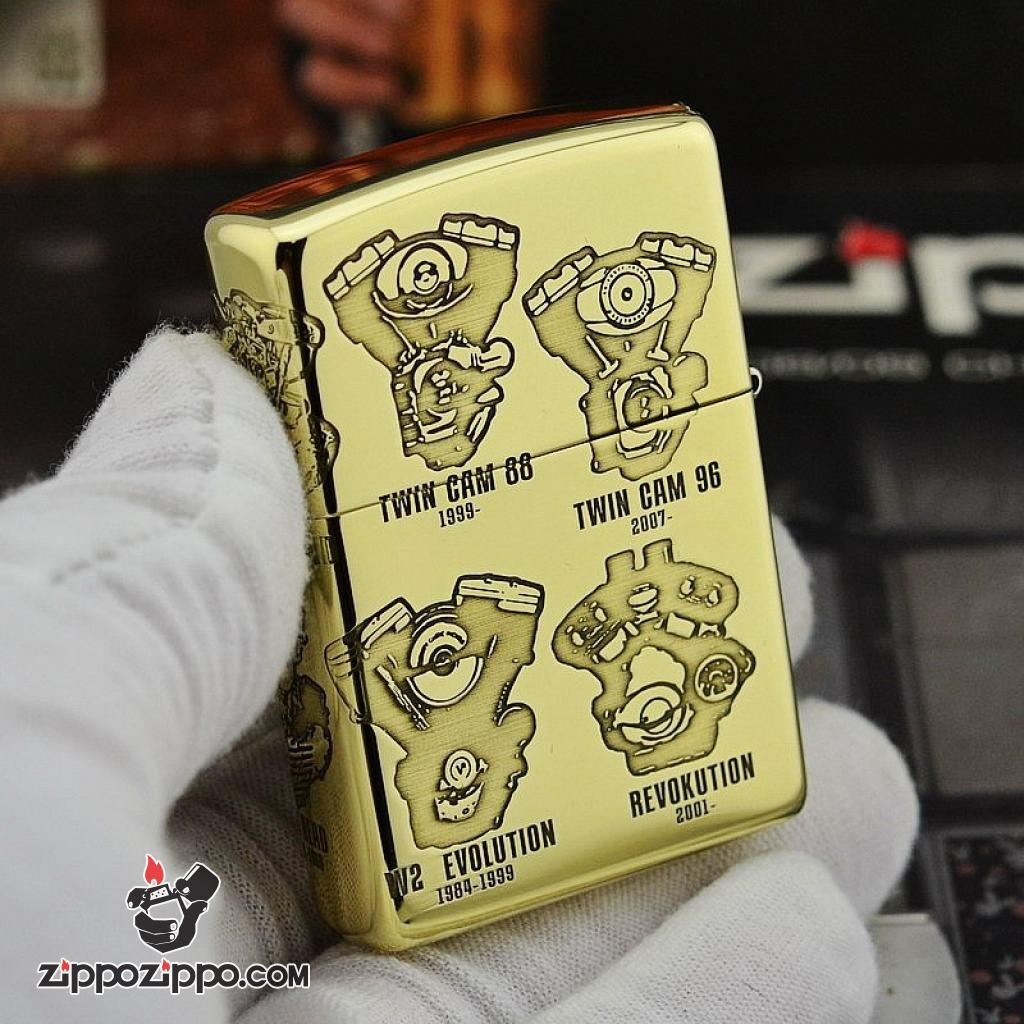 Zippo Chính Hãng đồng khối  Phiên Bản Động Cơ Harley Davidson