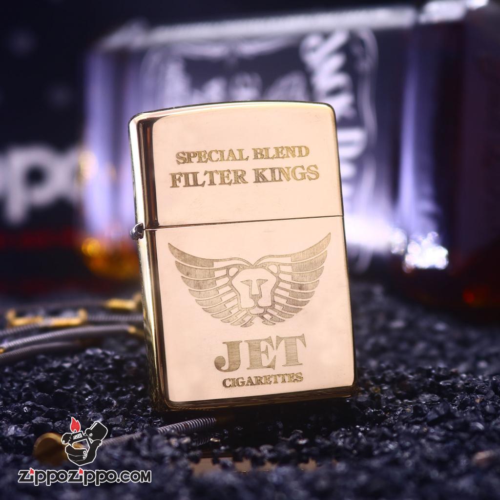 zippo đồng khắc bao thuốc jet 254B