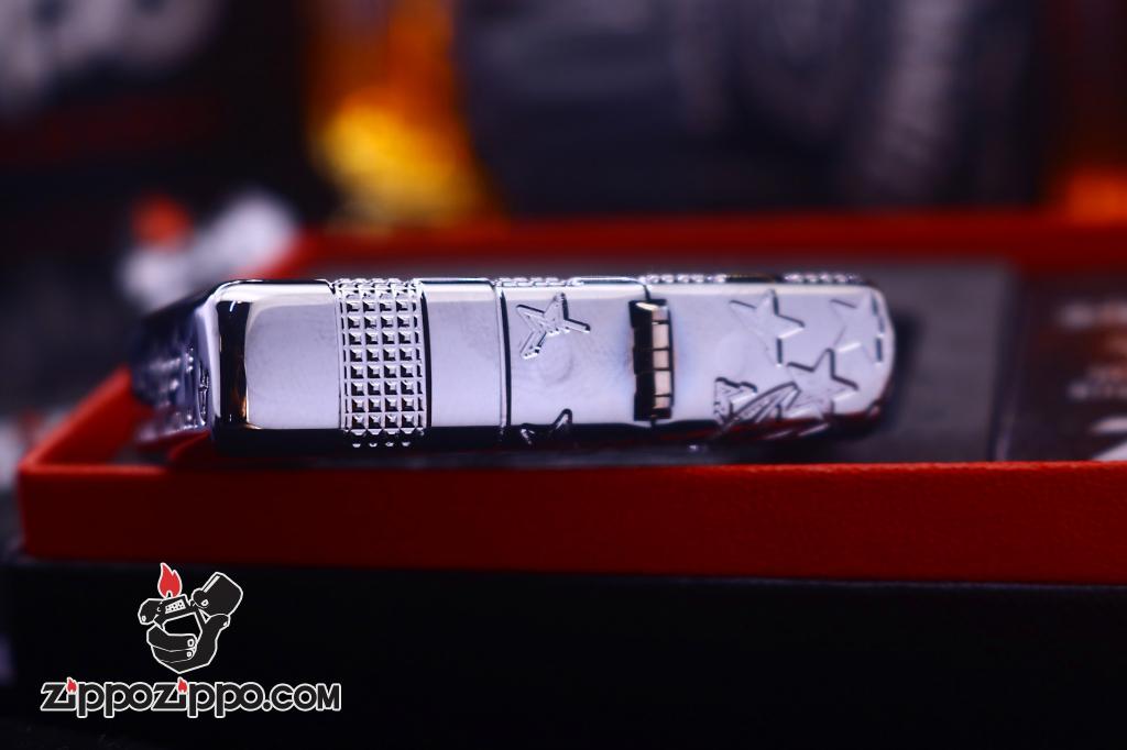 Zippo Armor khắc cao cấp 360 độ hình ảnh lá cờ Mỹ và đại bàng