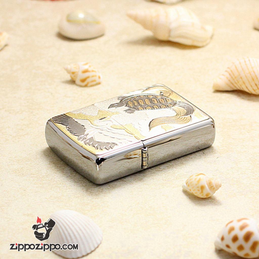 Bật Lửa Zippo Khắc Ông Rùa Vàng May Mắn