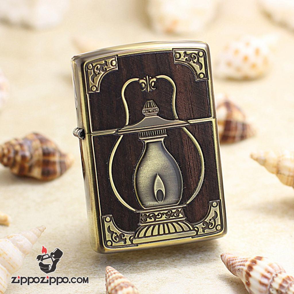 Bật Lửa Zippo Ốp Gỗ Chiếc Đèn Dầu Ma Thuật arabic