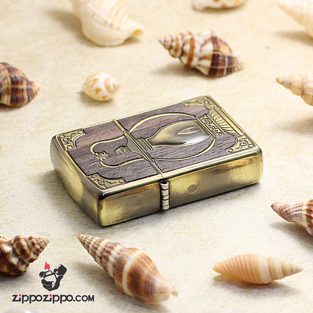 Bật Lửa Zippo Ốp Gỗ Chiếc Đèn Dầu Ma Thuật arabic