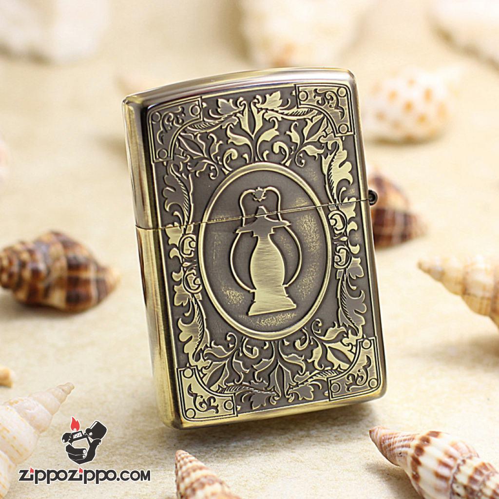 Bật Lửa Zippo Ốp Gỗ Chiếc Đèn Dầu Ma Thuật arabic