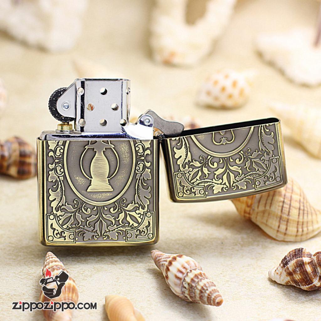 Bật Lửa Zippo Ốp Gỗ Chiếc Đèn Dầu Ma Thuật arabic