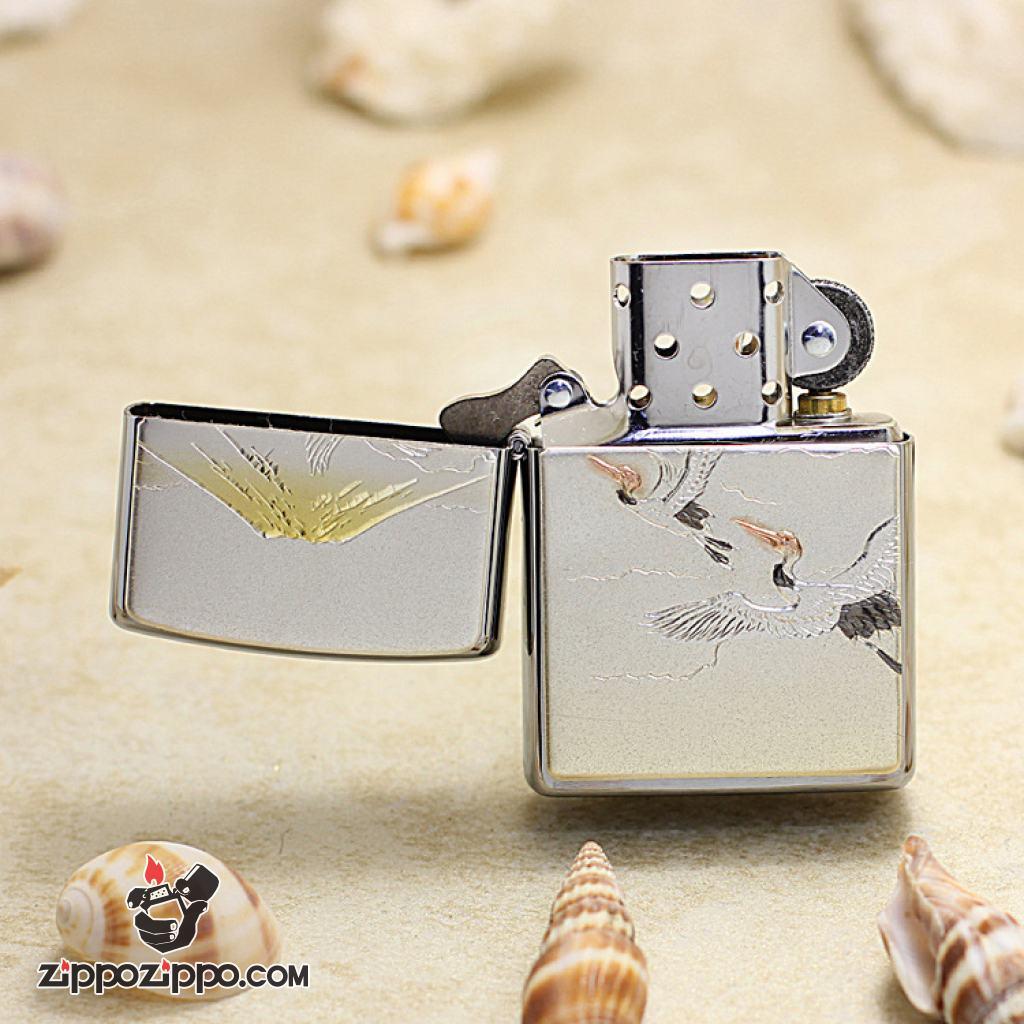 Bật Lửa Zippo Cò Trắng Bay Giữa Núi Và Trời