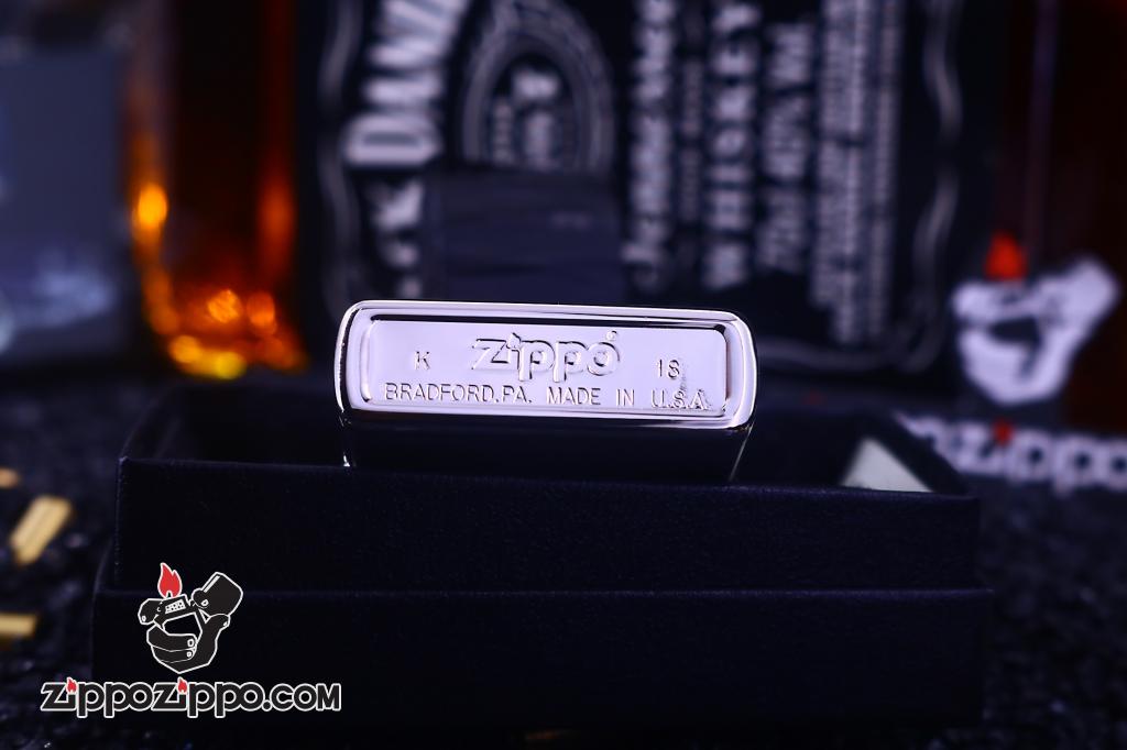 Bật Lửa Zippo Khắc Hình cá Uốn Tròn Dưới Nước Xung Quanh Khảm Trai Màu Bạc