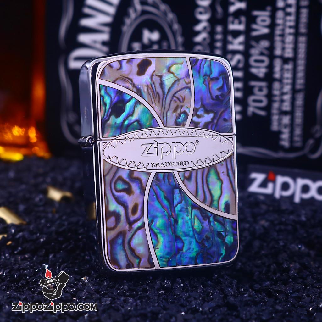 Bật Lửa Zippo 1941 Phiên Bản Retro Vỏ Xoáy Khảm Trai Trên Mặc