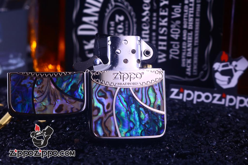 Bật Lửa Zippo 1941 Phiên Bản Retro Vỏ Xoáy Khảm Trai Trên Mặc