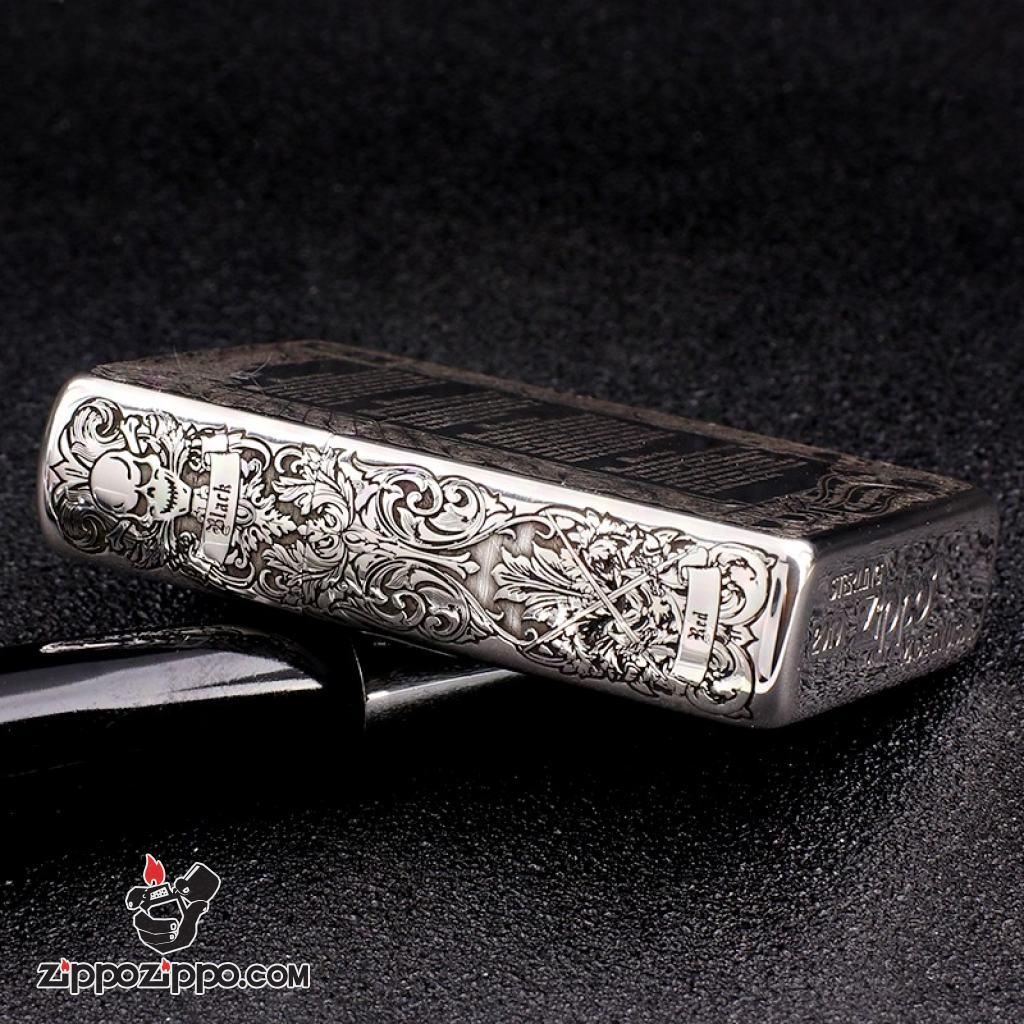 Bật Lửa Zippo Bạc Nguyên Khối Cao Cấp Khắc Apocalypse Bốn Kị Sĩ Của Khải Huyền Vỏ Dầy Bản Armor