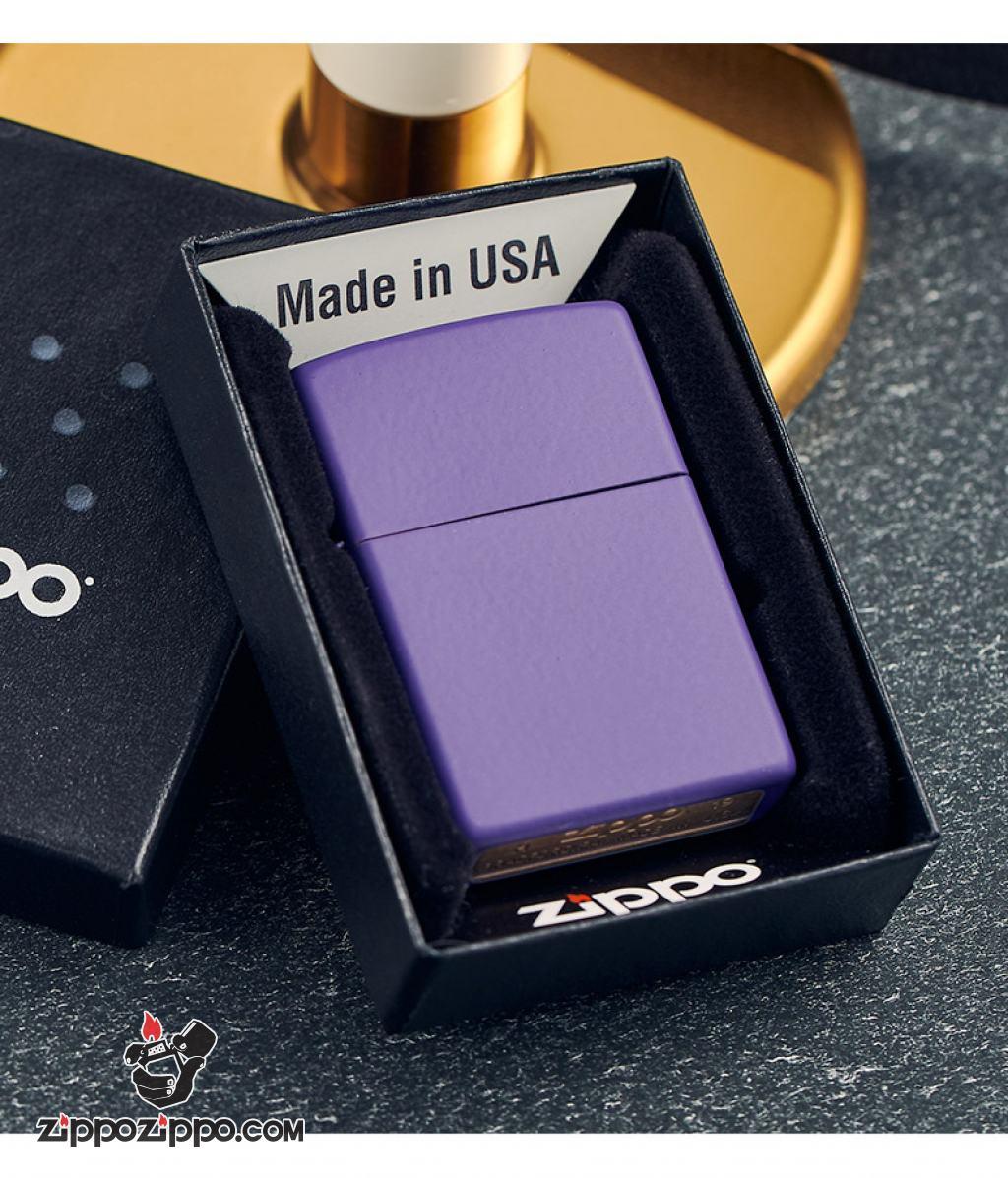 Bật Lửa Zippo Sơn Màu Tím - SKU 237 – Zippo Purple Matte