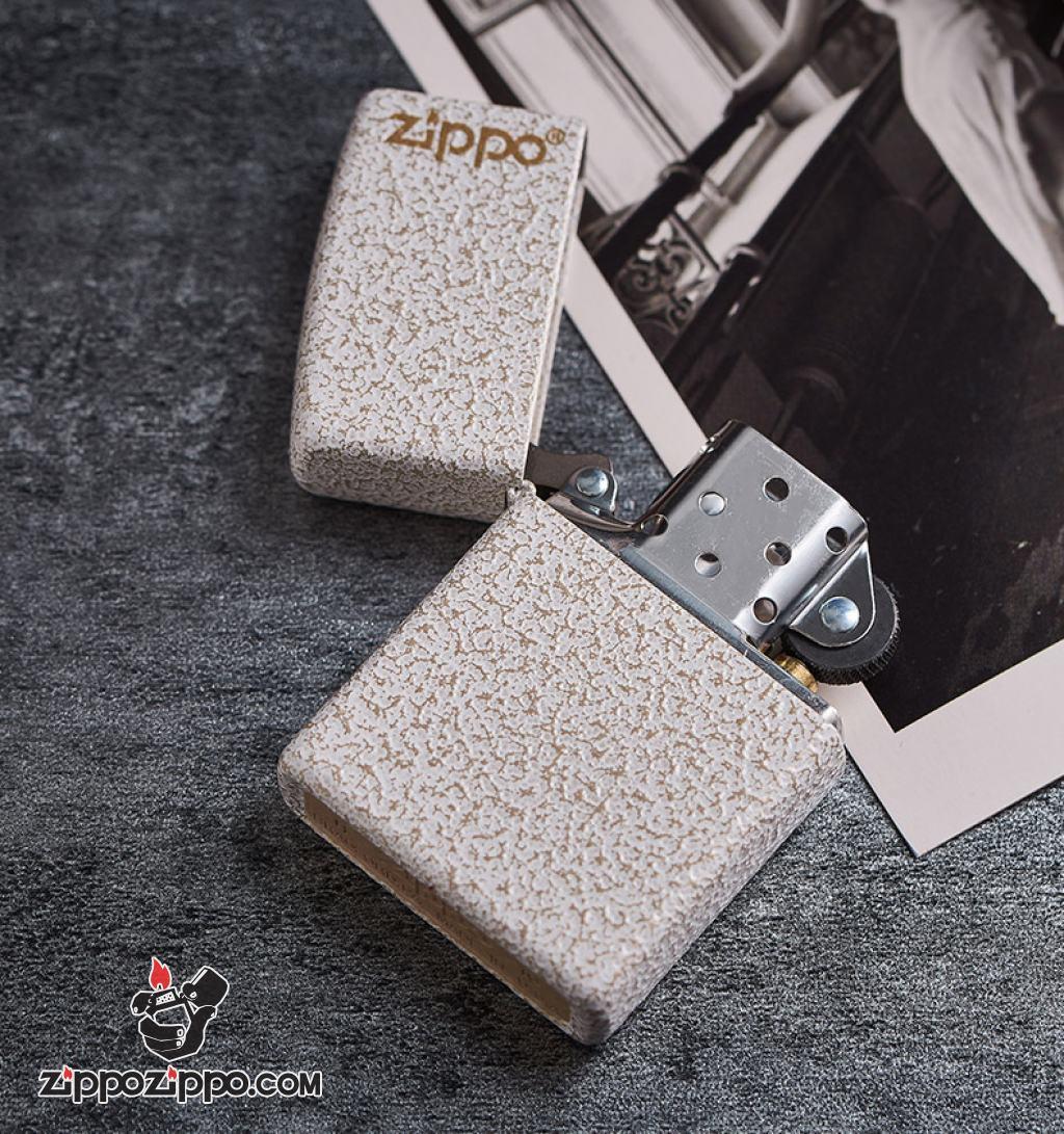 Bật Lửa Zippo Sơn Màu Trắng Ánh Kim - Logo Zippo SKU 49181ZL – Zippo Mercury Glass Zippo Logo