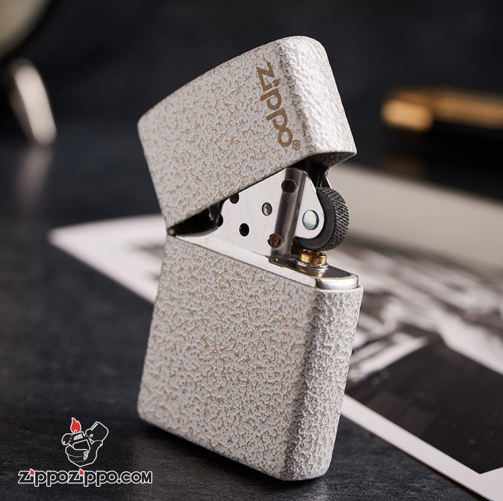 Bật Lửa Zippo Sơn Màu Trắng Ánh Kim - Logo Zippo SKU 49181ZL – Zippo Mercury Glass Zippo Logo