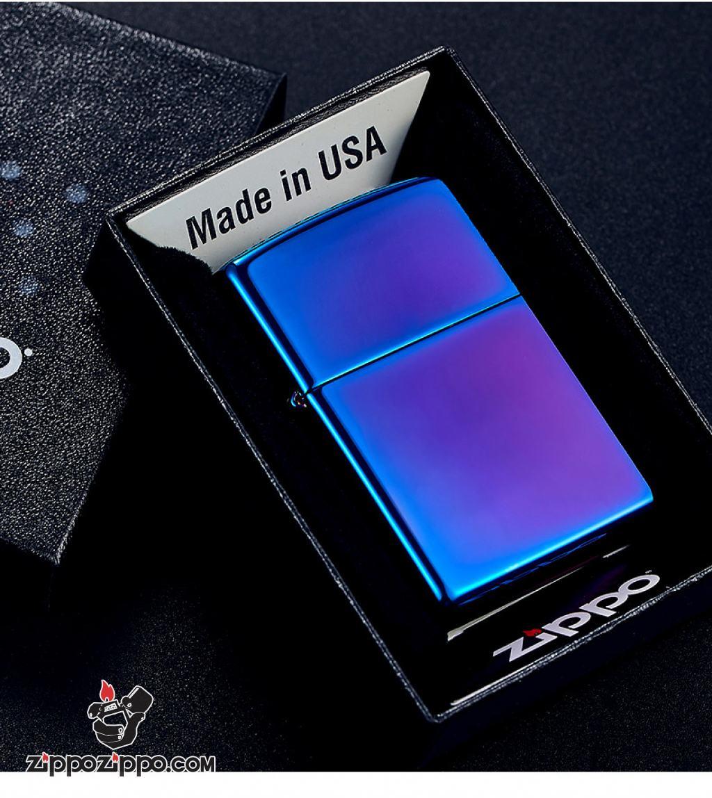 Bật Lửa Zippo Sơn Màu Xanh Ánh Tím - SKU 29899 – Zippo Regular High Polished Indigo