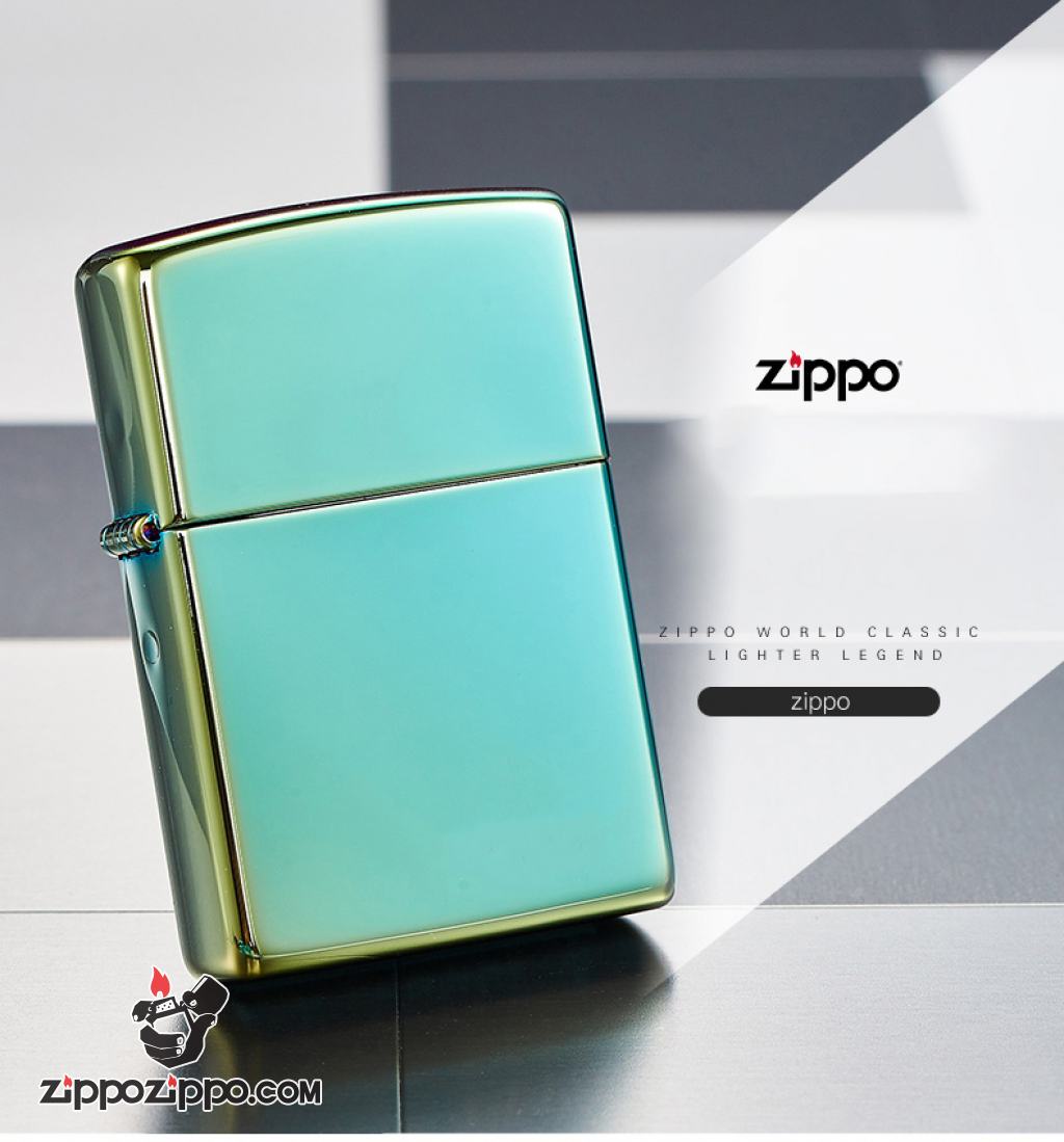 Bật Lửa Zippo Sơn Màu Xanh Lá Trà - SKU 49191 – Zippo High Polish Teal