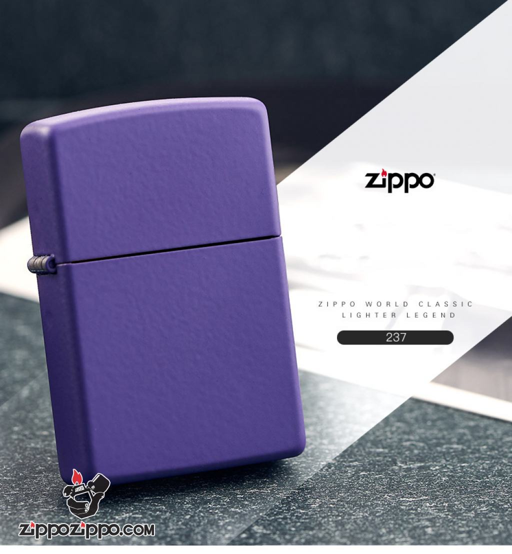 Bật Lửa Zippo Sơn Màu Tím - SKU 237 – Zippo Purple Matte