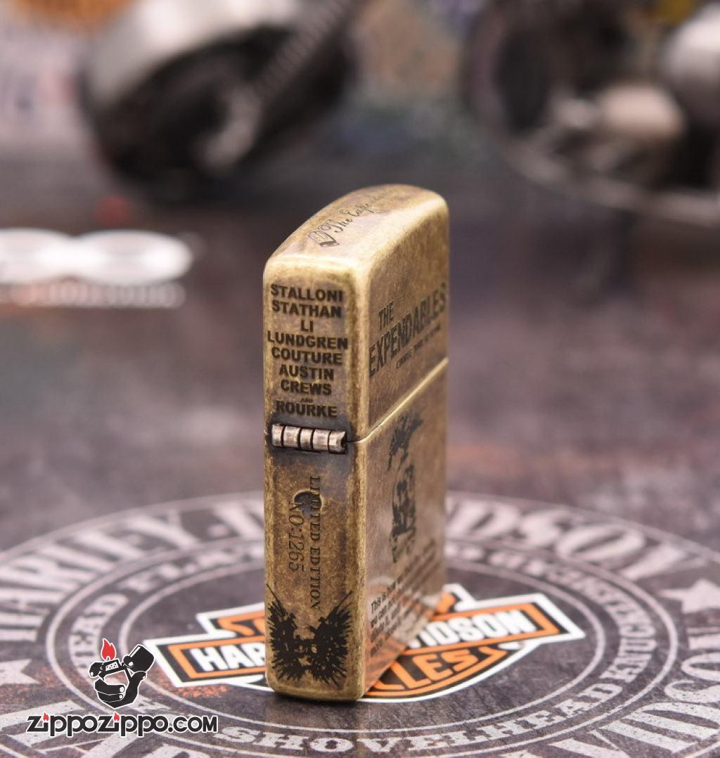 Bật Lửa Zippo Mạ Antique Brass Khắc The Expendables