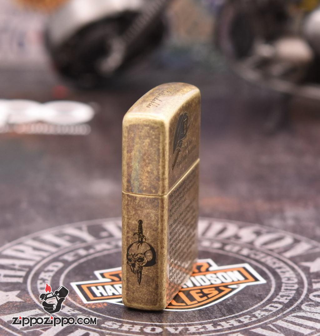 Bật Lửa Zippo Mạ Antique Brass Khắc The Expendables