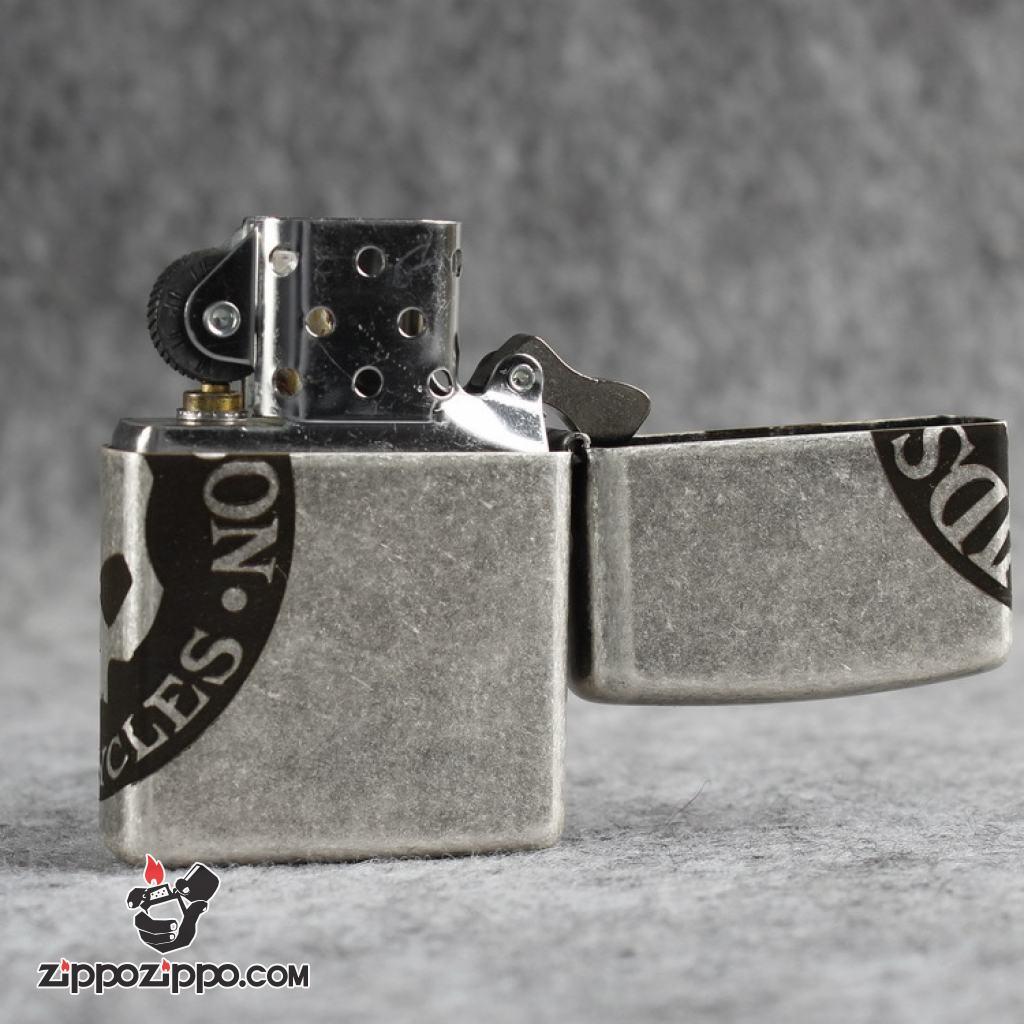 Bật lửa Zippo Chính Hãng Khắc Harley-Davidson Moto Mạ Antique Silver