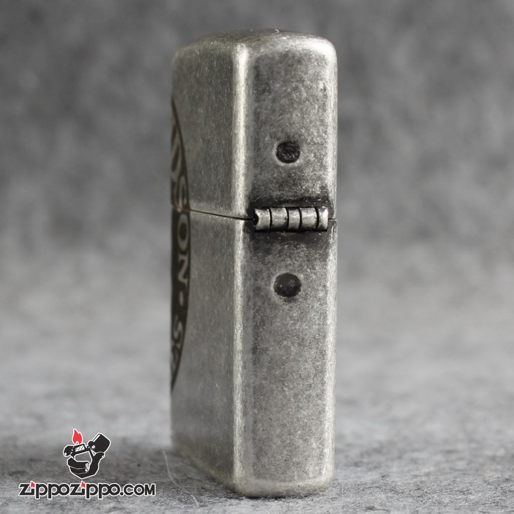 Bật lửa Zippo Chính Hãng Khắc Harley-Davidson Moto Mạ Antique Silver