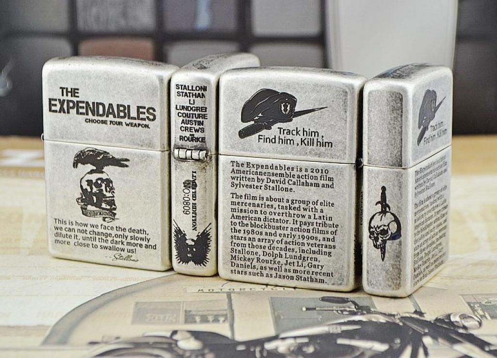 Bật lửa Zippo Chính Hãng The Expendables Mạ Antique Silver