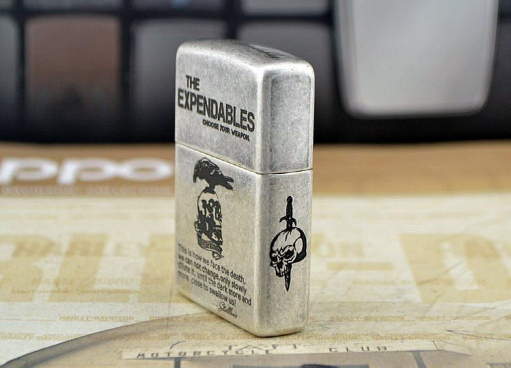 Bật lửa Zippo Chính Hãng The Expendables Mạ Antique Silver