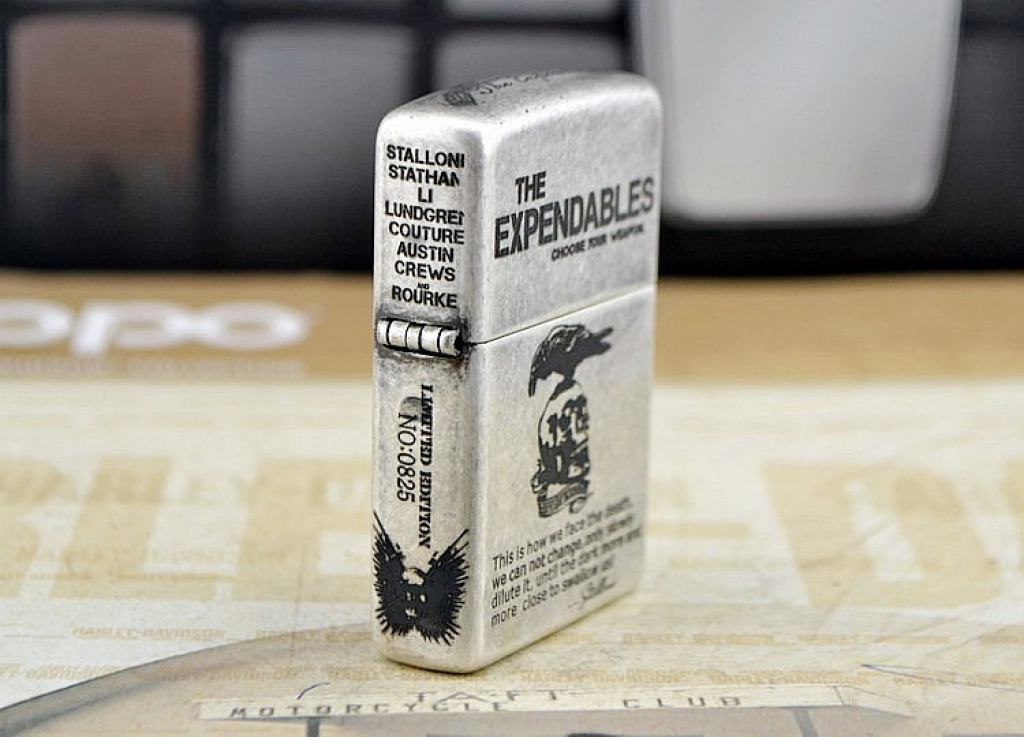 Bật lửa Zippo Chính Hãng The Expendables Mạ Antique Silver