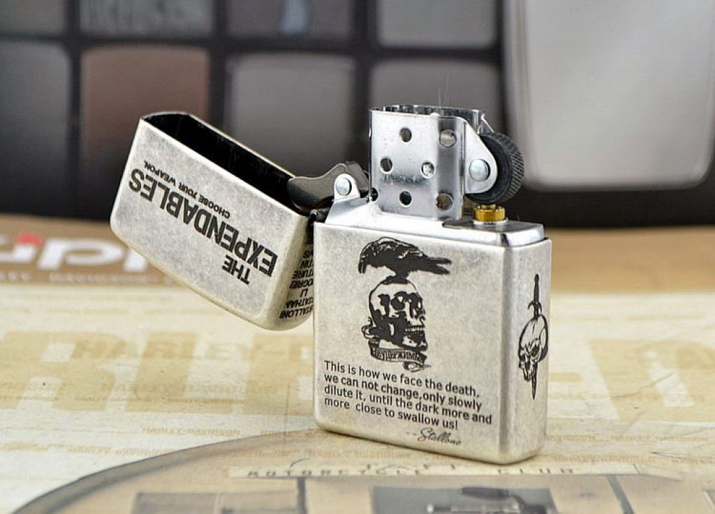 Bật lửa Zippo Chính Hãng The Expendables Mạ Antique Silver