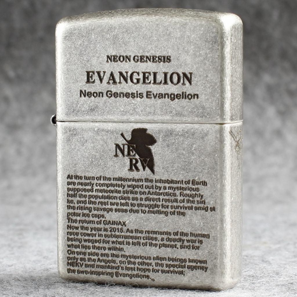 Bật lửa Zippo Chính Hãng Bức Thư Evangelion Mạ Antique Silver