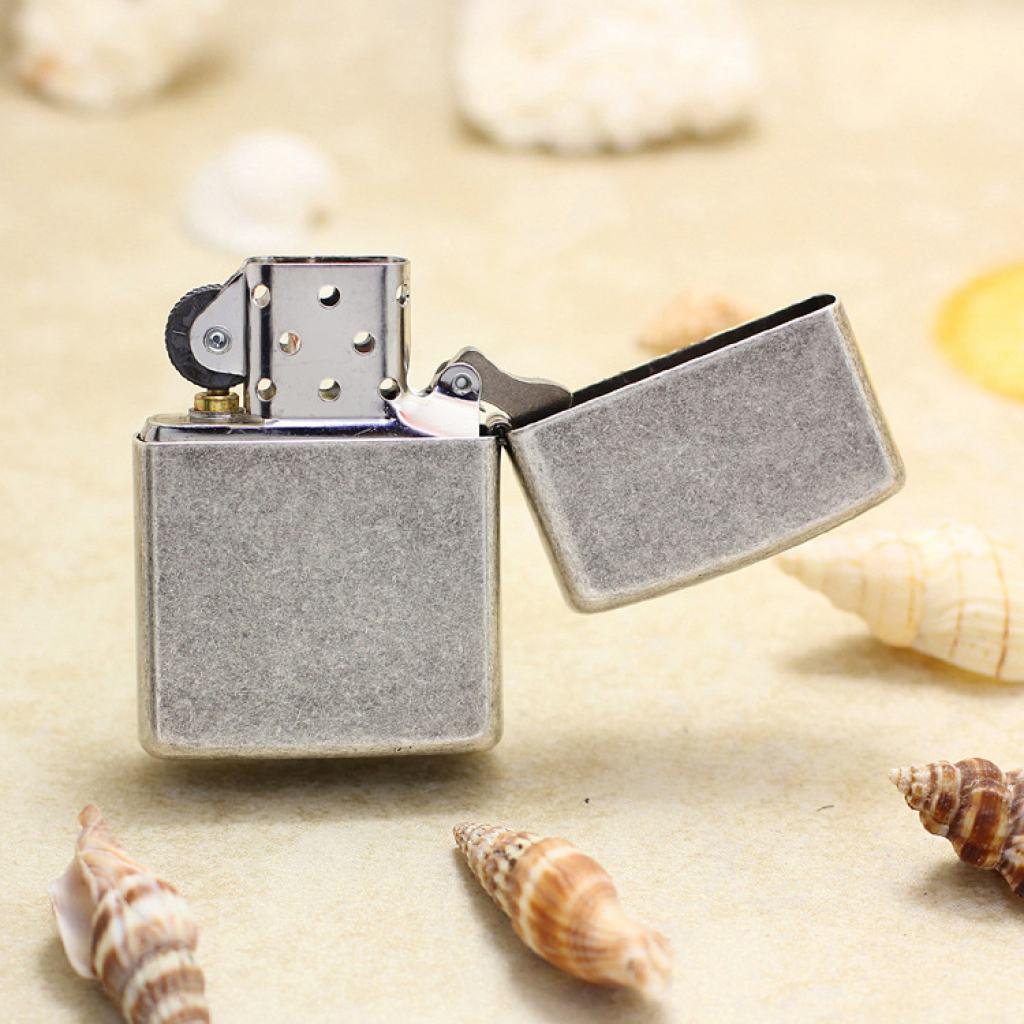 Bật Lửa Zippo Chính Hãng Khắc Cây Tre Mạ Antique Silver