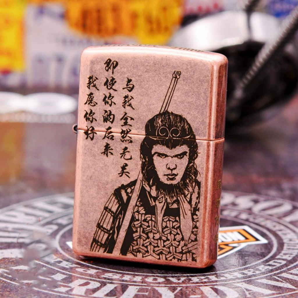 Bật Lửa Zippo Antique Copper Khắc Tề Thiên Đại Thánh