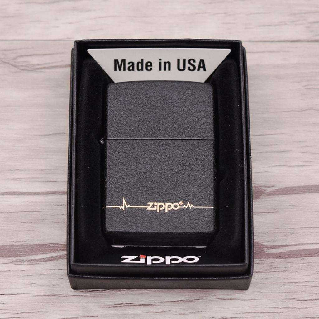 Bật Lửa Zippo Đen Nhám Khắc ZIPPO Nhip Tim