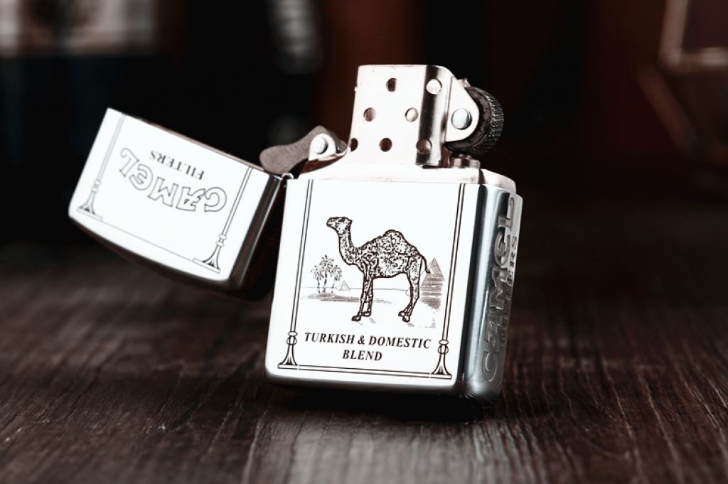 Bật Lửa Zippo Bạc Nguyên Khối Cao Cấp Khắc Camel Bản Vỏ Mỏng