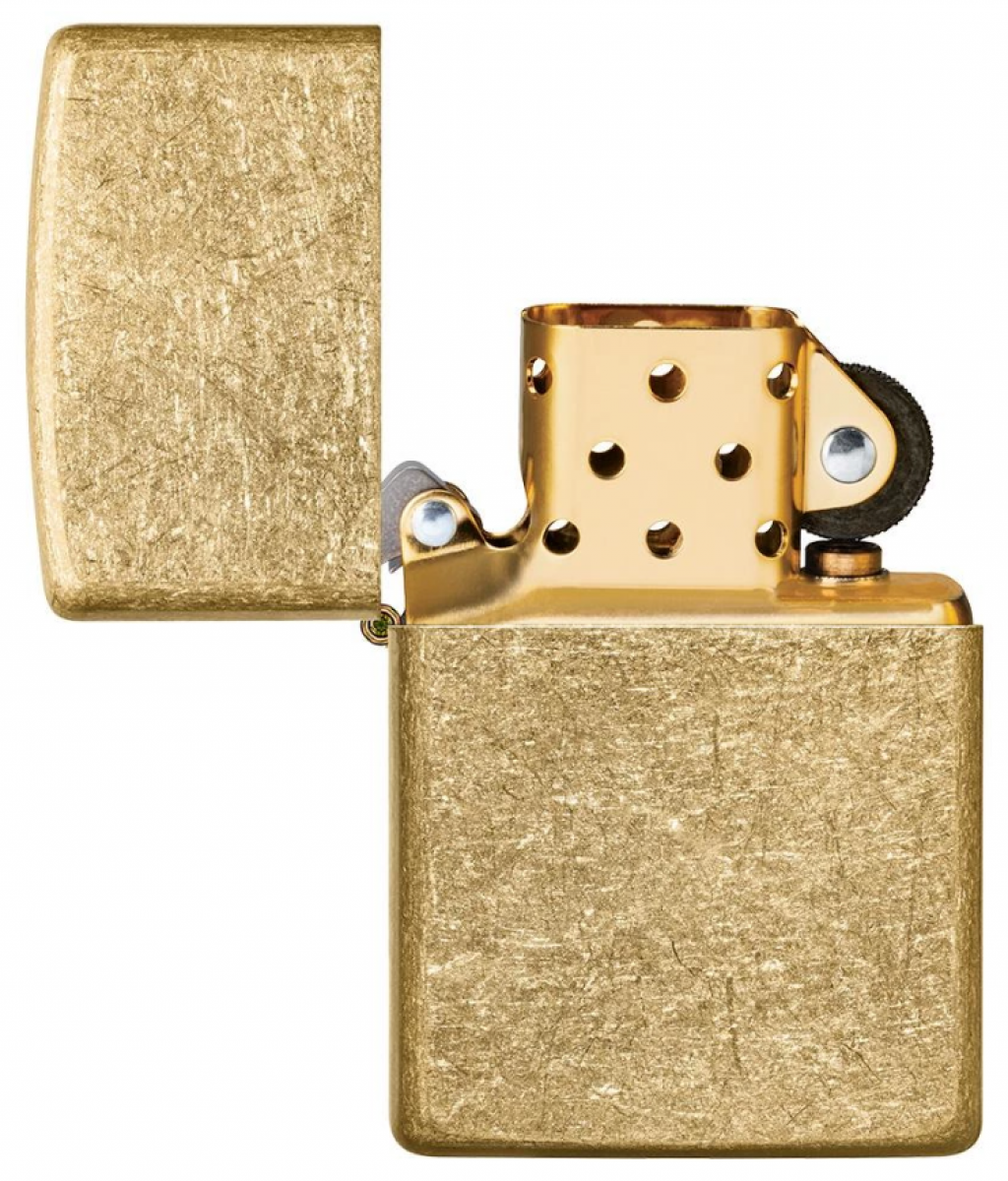 Bật Lửa Zippo Đồng Vàng  Xước Bụi - Sku 49477 – Zippo Tumbled Brass