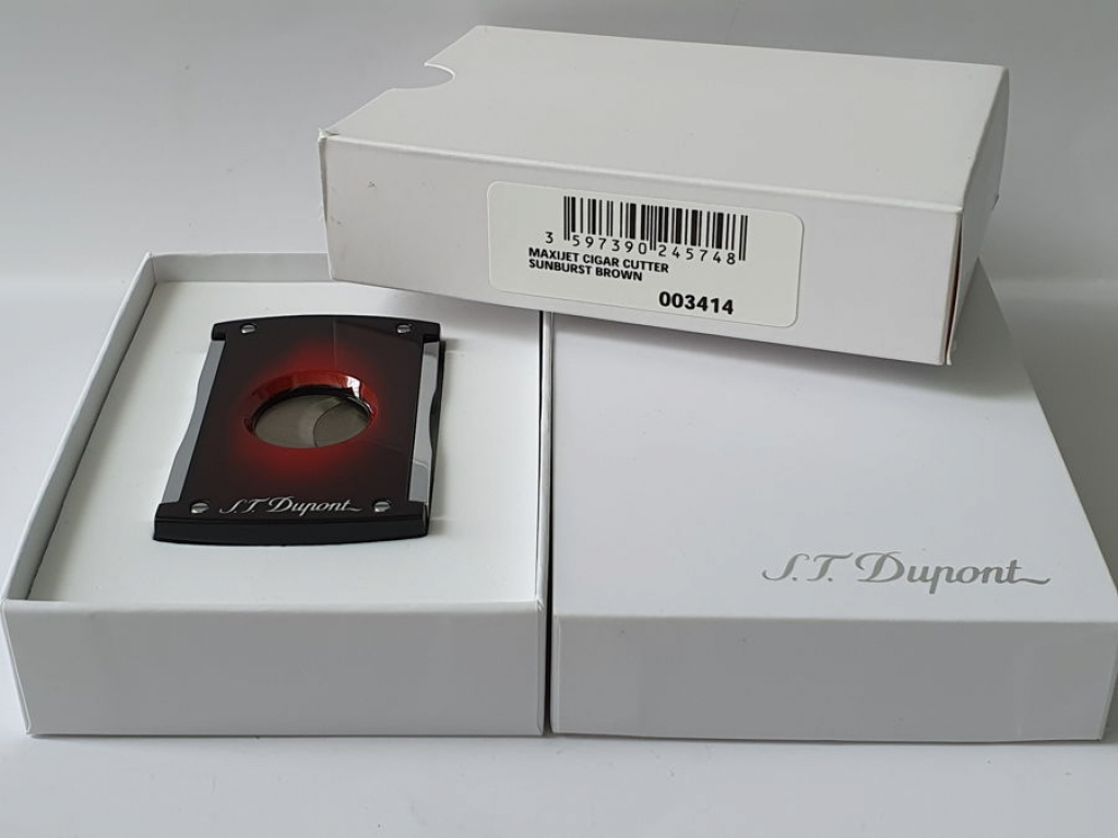 S T Dupont MaxiJet Cigar Cutter Sunburst Brown
