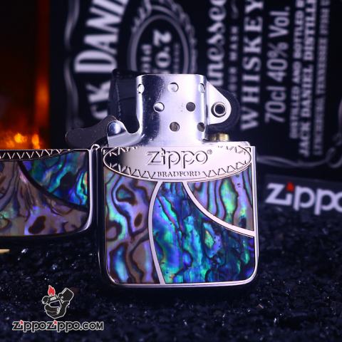 Bật Lửa Zippo 1941 Phiên Bản Retro Vỏ Xoáy Khảm Trai Trên Mặc