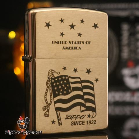 Bật Lửa Zippo 204 Đồng Khắc America