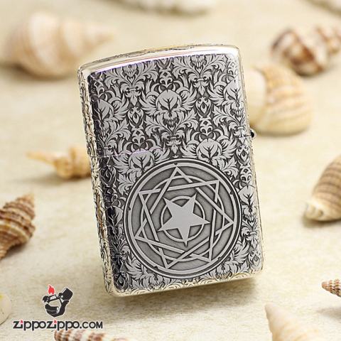 Bật Lửa Zippo Bạc Khối Cao Cấp Khắc Hình Lễ Quỷ Bản Vỏ Dầy Armor